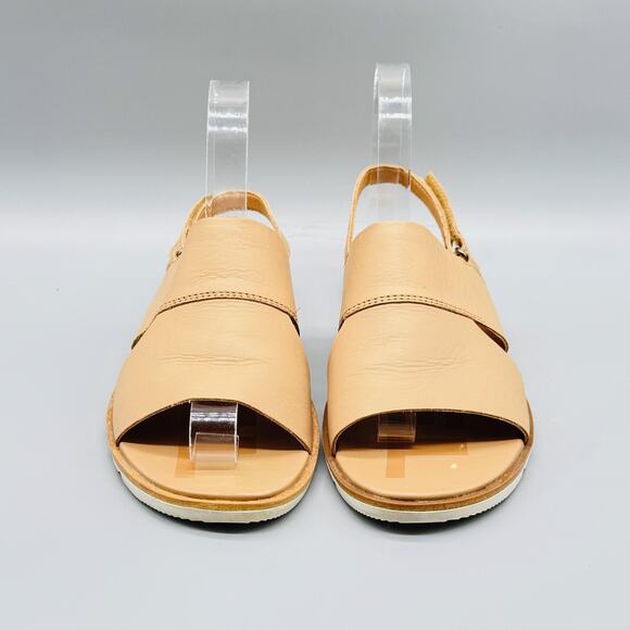 Sorel Sandals Womens 7.5 Brown Leather Slingback Ella II Flat Comfort Walking - Picture 3 of 13